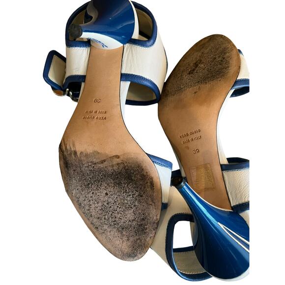 Versace Versus Heeled Sandals White Blue 39 - Picture 7 of 11